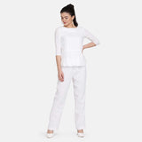 Comfortable Business formal White Elegant Pant Suit