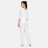 Comfortable Business formal White Elegant Pant Suit