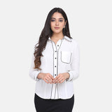 Classic Office Formal White Collared Women's Shirt