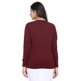 Powersutra Ladies Wine Red Cotton Pullover 