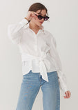 Cotton white work wear shirt for women 