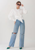 Cotton ruffle shirt for women 