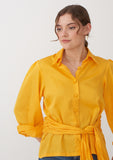 Yellow tie up shirt for women 